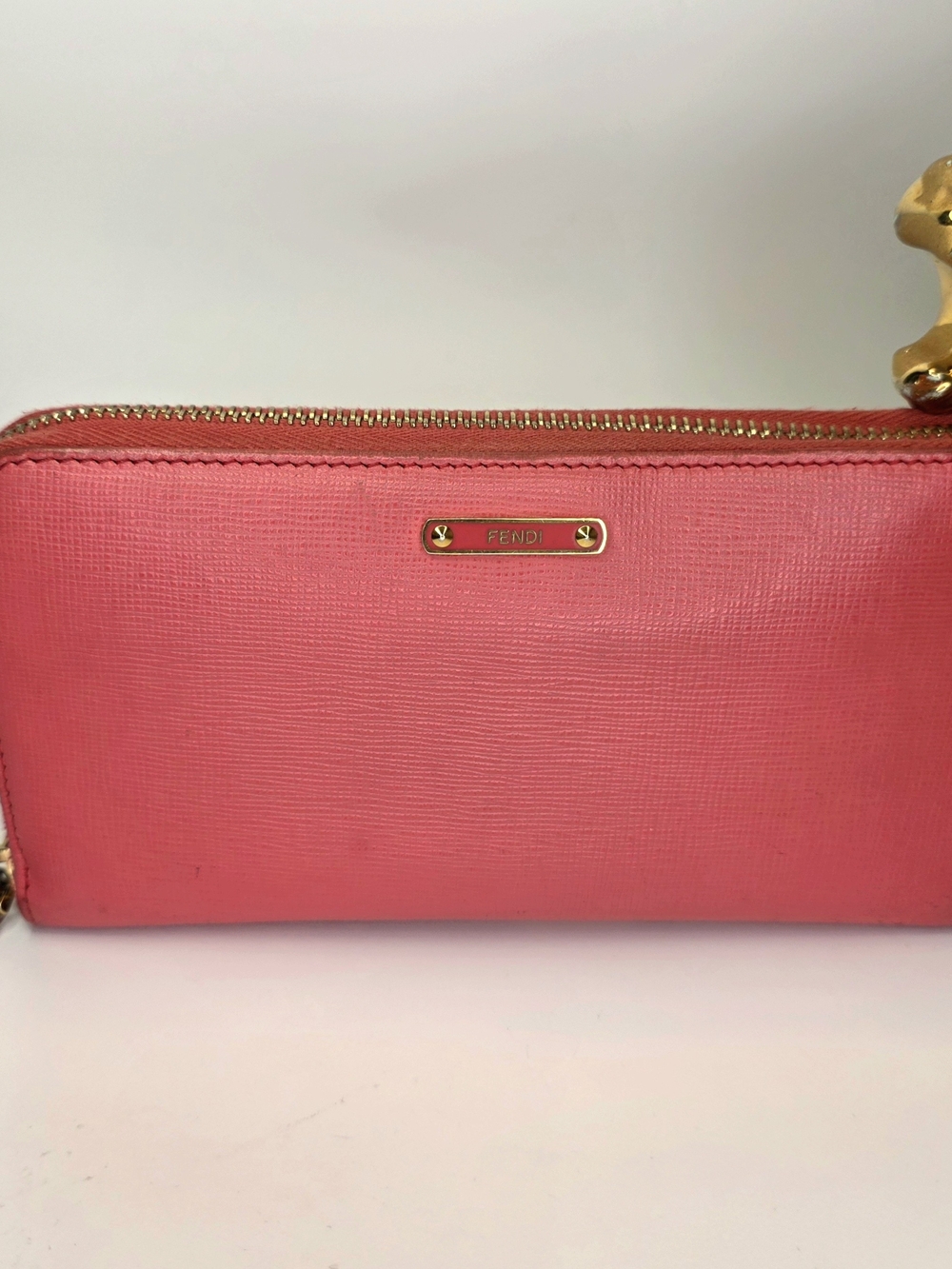 Fendi Coral Pink Leather Zip Wallet ✨️